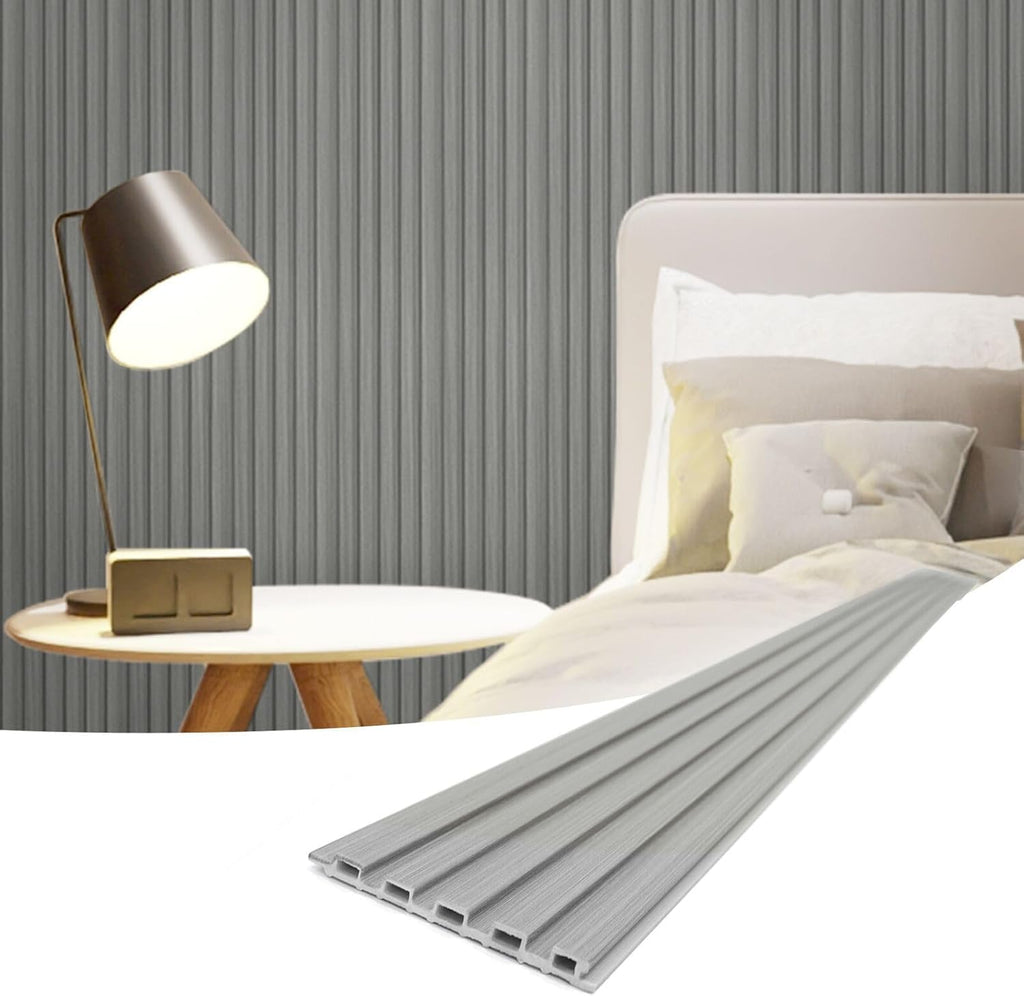 Art3d Slat Wall Panels, WPC Soundproof 3D Wall Paneling for Interior Wall Decor, TV Background, 8-Pack 96 x 6 in. Teak