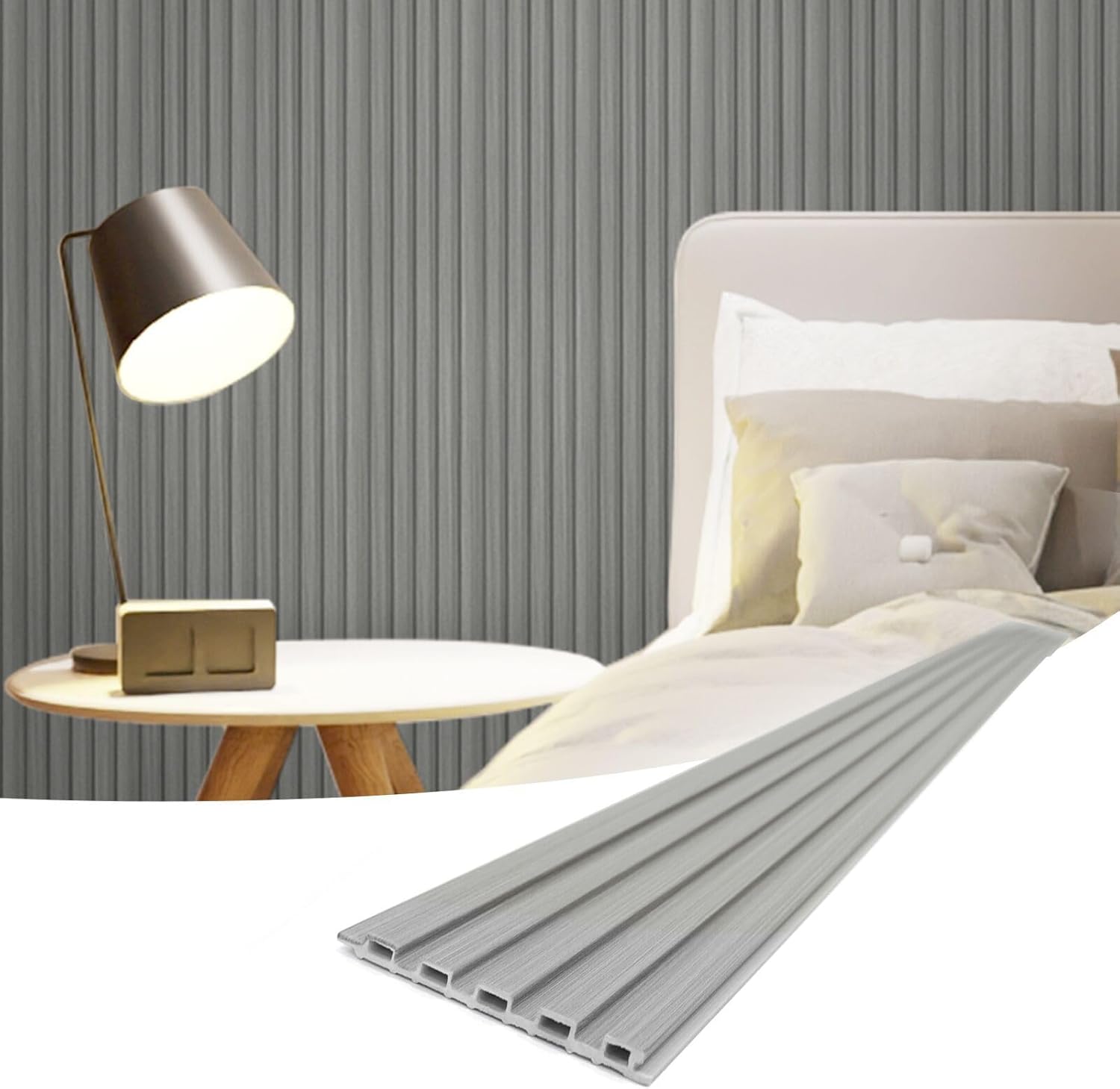 Art3d Slat Wall Panels, WPC Soundproof 3D Wall Paneling for Interior Wall Decor, TV Background, 8-Pack 96 x 6 in. Teak