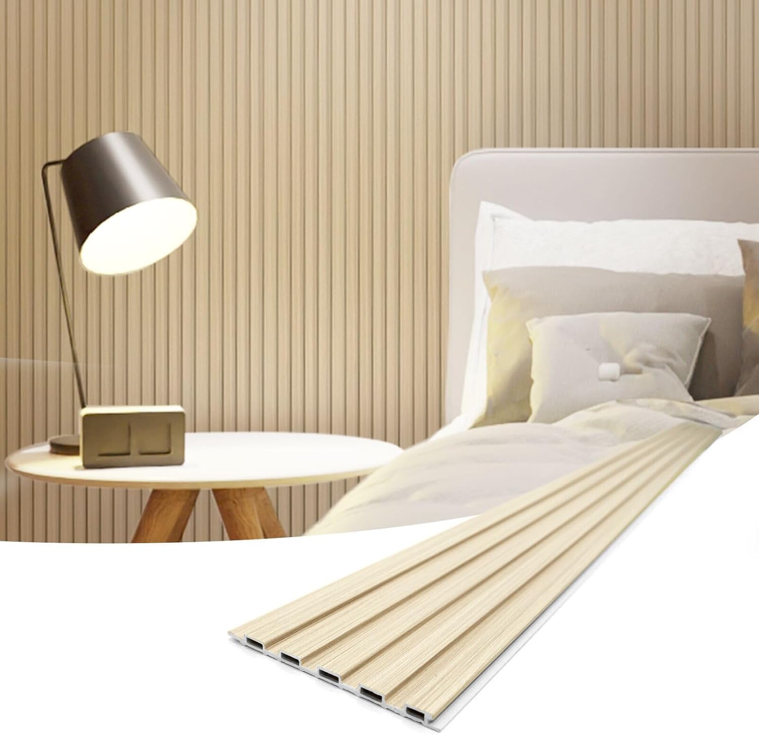 Art3d Slat Wall Panels, WPC Soundproof 3D Wall Paneling for Interior Wall Decor, TV Background, 8-Pack 96 x 6 in. Teak