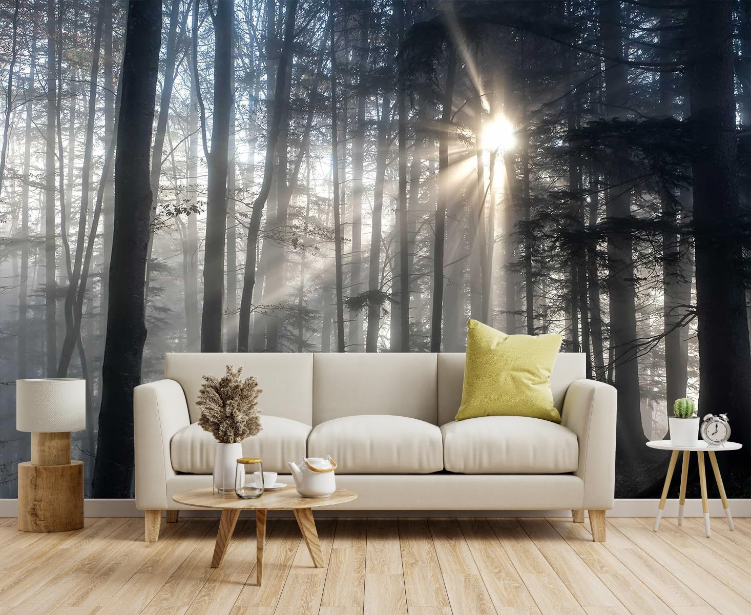 3D Wallpaper Illustration Beige Background Large White Abstract Gold Leaf Flower for Living Room Bedroom Backdrop Decoration（Non-self-Adhesive）